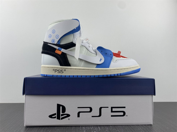 OFW x Air Jordan 1 blue white AQ0818-168