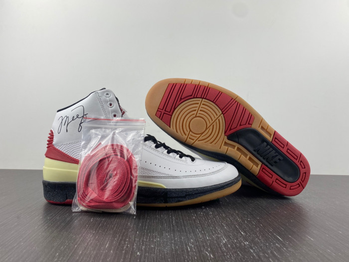 OFW x Air Jordan 2 High SP White Red Black DJ4375-101