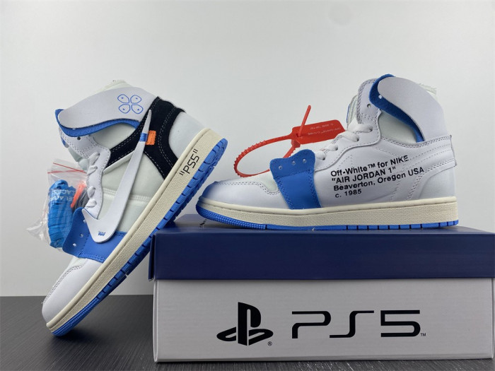 OFW x Air Jordan 1 blue white AQ0818-168