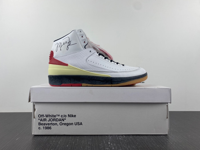 OFW x Air Jordan 2 High SP White Red Black DJ4375-101