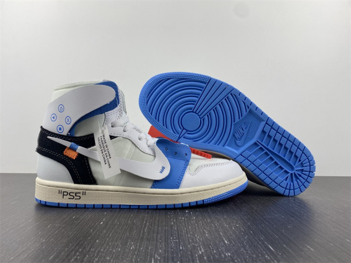 OFW x Air Jordan 1 blue white AQ0818-168