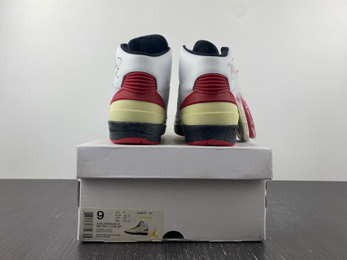 OFW x Air Jordan 2 High SP White Red Black DJ4375-101