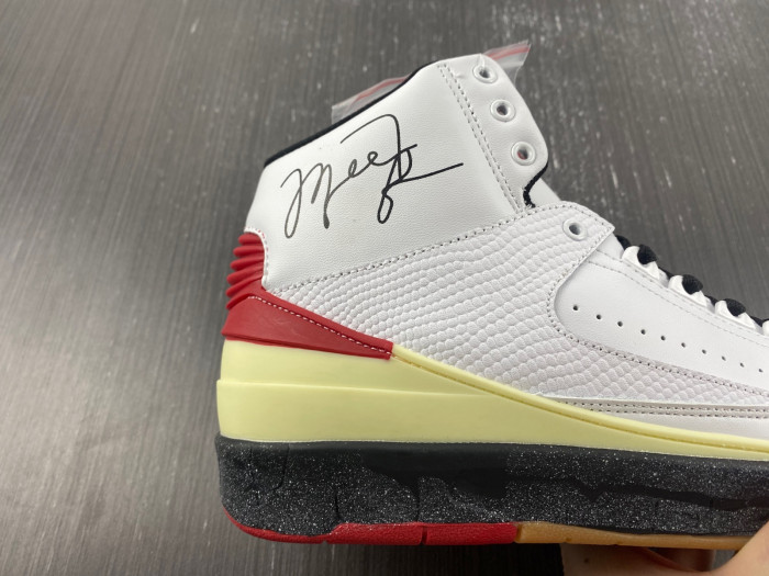 OFW x Air Jordan 2 High SP White Red Black DJ4375-101