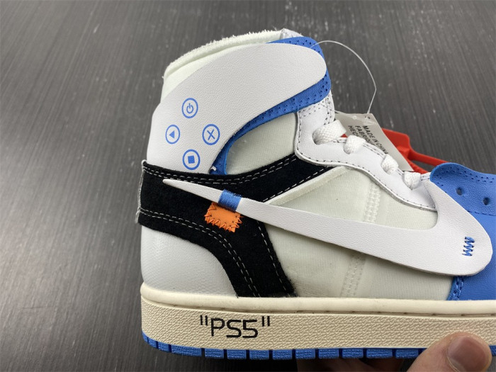 OFW x Air Jordan 1 blue white AQ0818-168