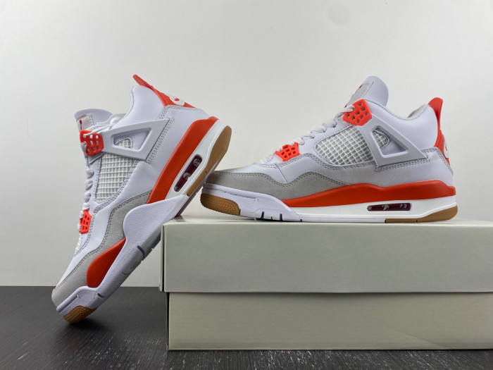 Air Jordan 4 White and Orange CT8527-106