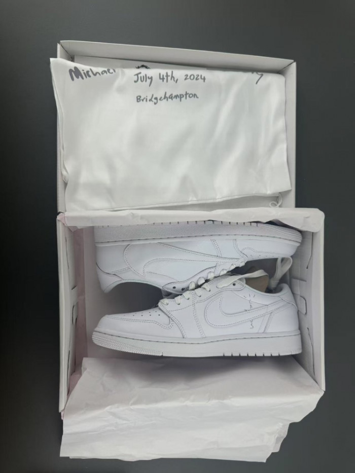 Air Jordan 1 Retro Low OG SP Travis Scott Michael Rubin White Party (Friends and Family) TD1228-111