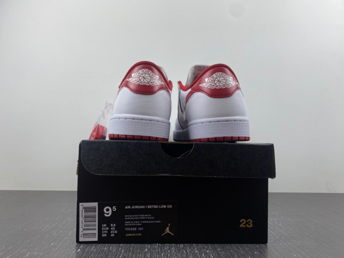 Air Jordan 1 Retro Low White Varsity Red 705329-101