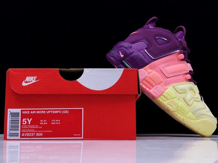 NIKE WMNS AIR MORE UPTEMPO CITRON/PINK/BRIGHT PURPLE-NIGHT GRAPE STYLE AV8237-800