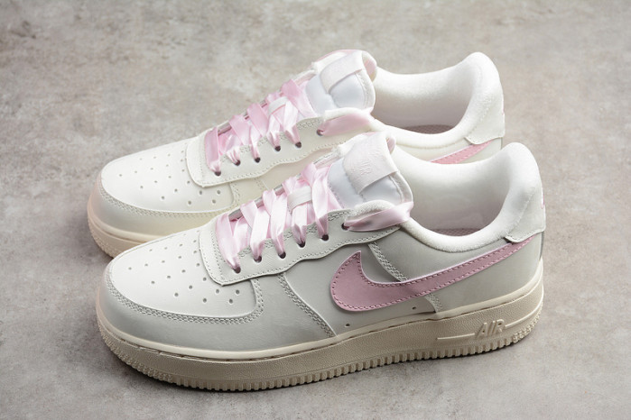 NIKE AIR FORCE ONE 1 LOW SAIL ARTIC PINK SATIN GS WOMENS 314219-130