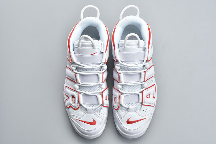 NIKE Air More Uptempo White Varsity Red Outline 921948-102