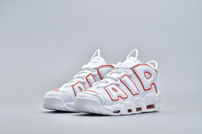 NIKE Air More Uptempo White Varsity Red Outline 921948-102
