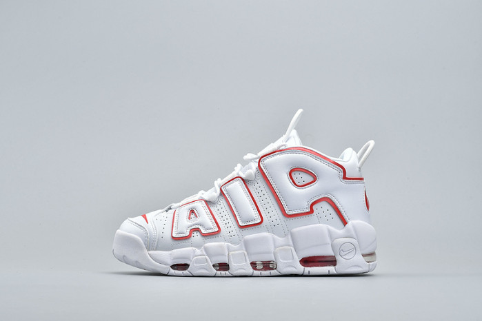 NIKE Air More Uptempo White Varsity Red Outline 921948-102
