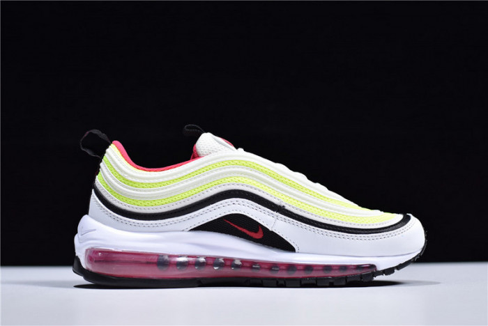 NIKE AIR MAX 97 GS Kie Ney AMAX 97 GS WHITE/RUSH PINK/BLACK/VOLT CJ9978-100