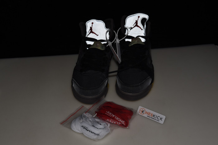 Air Jordan 5 Retro OFW Black/Muslin-Fire Red CT8480-001