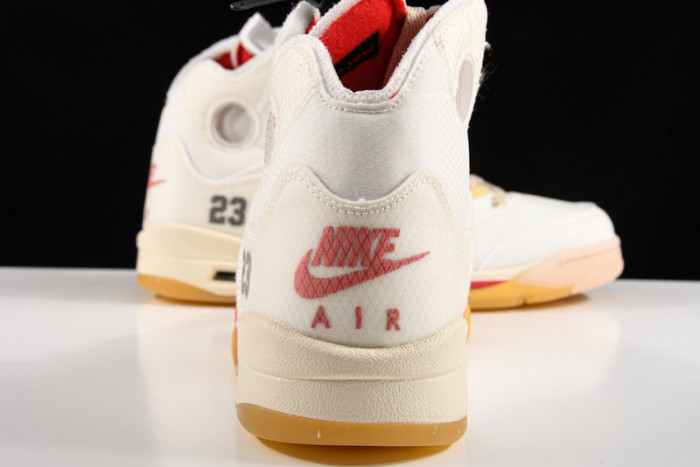 OFW Air Jordan 5 White Fire Red CT8480-002