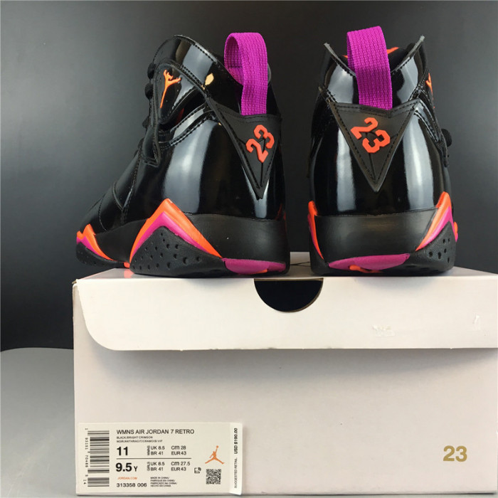 AIR JORDAN 7 RETRO BLACK PATENT 313358-006