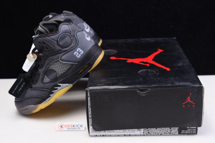 Air Jordan 5 Retro OFW Black/Muslin-Fire Red CT8480-001