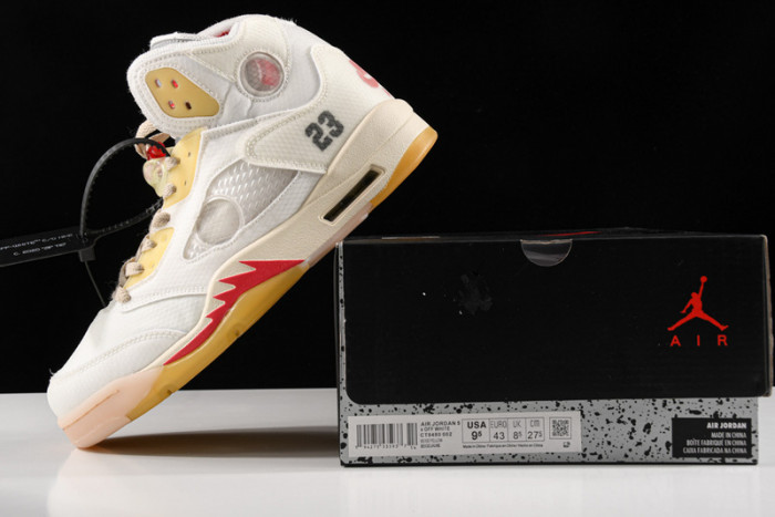 OFW Air Jordan 5 White Fire Red CT8480-002