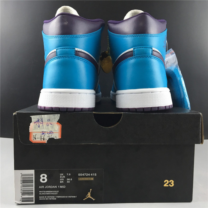 Jordan 1 Mid Hornets 554724-415
