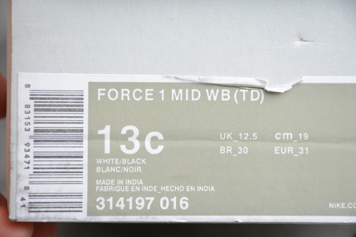 Kids Nike Air Force 1 Mid 07 x Travis Scott White Black Red 314197-016