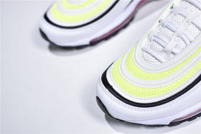NIKE AIR MAX 97 GS Kie Ney AMAX 97 GS WHITE/RUSH PINK/BLACK/VOLT CJ9978-100