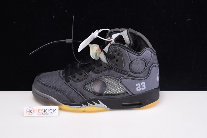 Air Jordan 5 Retro OFW Black/Muslin-Fire Red CT8480-001