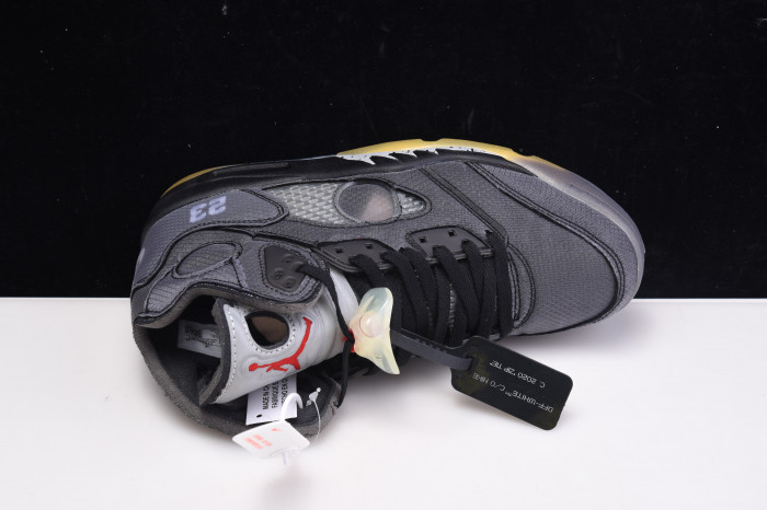 Air Jordan 5 Retro OFW Black/Muslin-Fire Red CT8480-001