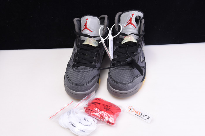 Air Jordan 5 Retro OFW Black/Muslin-Fire Red CT8480-001
