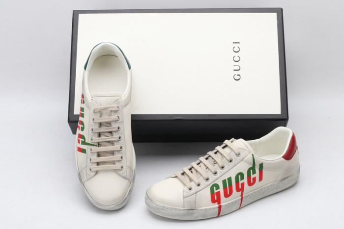 Gu66 Ace Embroidered Low-Top Sneaker 576137 A38V0 9090