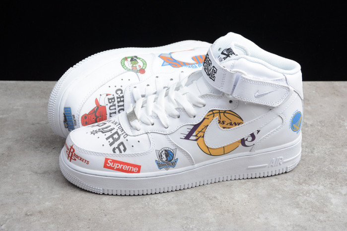 S*p*e x nba x air force 1 mid 07 white aq8017-100