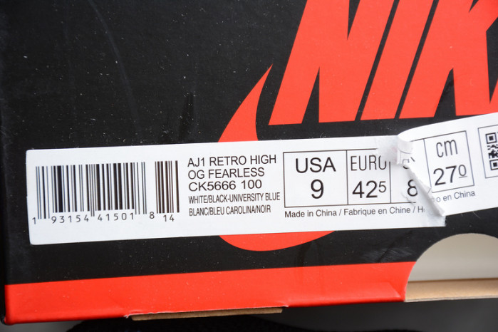 Air Jordan 1 UNC To Chicago Fearless CK5666-100