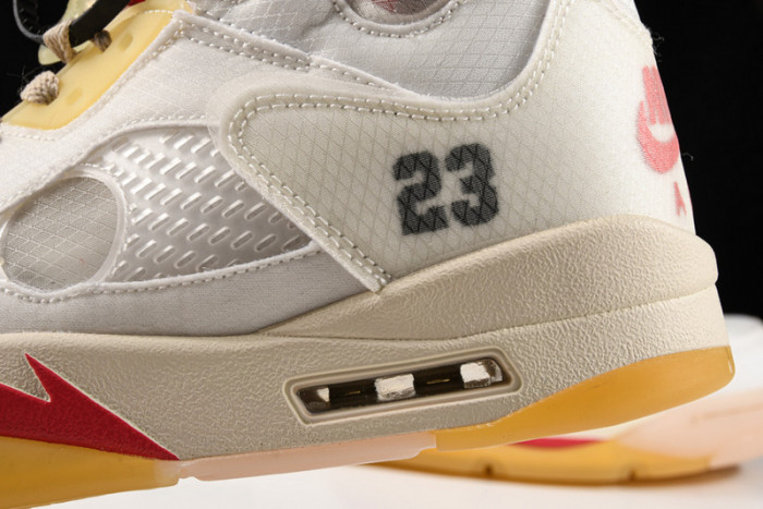 OFW Air Jordan 5 White Fire Red CT8480-002