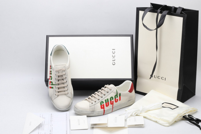 Gu66 Ace Embroidered Low-Top Sneaker 576137 A38V0 9090