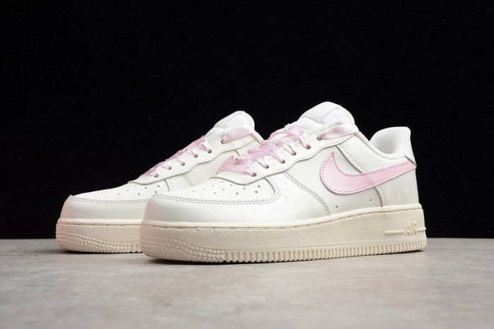 NIKE AIR FORCE ONE 1 LOW SAIL ARTIC PINK SATIN GS WOMENS 314219-130
