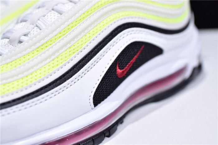 NIKE AIR MAX 97 GS Kie Ney AMAX 97 GS WHITE/RUSH PINK/BLACK/VOLT CJ9978-100