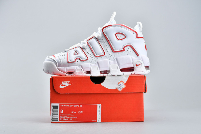 NIKE Air More Uptempo White Varsity Red Outline 921948-102