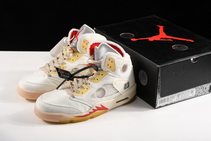 OFW Air Jordan 5 White Fire Red CT8480-002