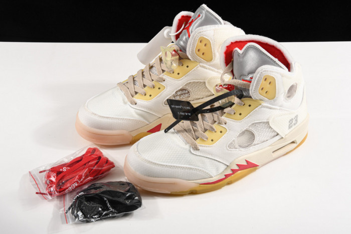 OFW Air Jordan 5 White Fire Red CT8480-002