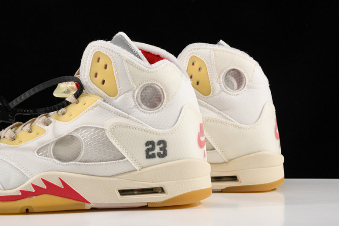 OFW Air Jordan 5 White Fire Red CT8480-002