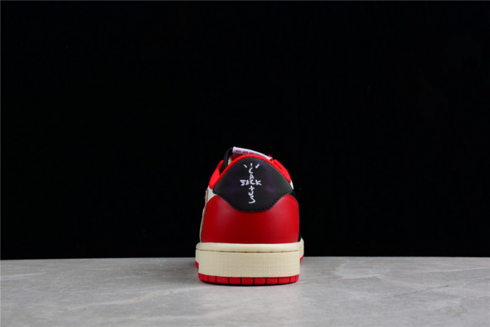 TRAVIS SCOTT X FRAGMENT DESIGN X AIR JORDAN 1 LOW OG SP BLACK/WHITE-GYM RED