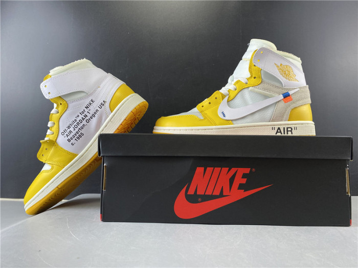 AIR JORDAN 1 X OFW NRG WHITE YELLOW AQ0818 149
