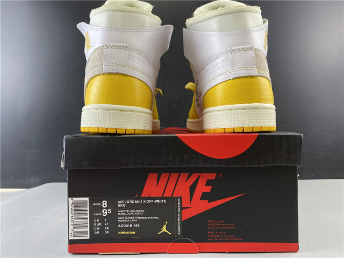 AIR JORDAN 1 X OFW NRG WHITE YELLOW AQ0818 149