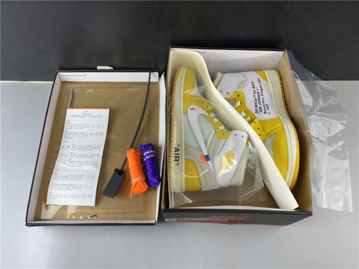 AIR JORDAN 1 X OFW NRG WHITE YELLOW AQ0818 149