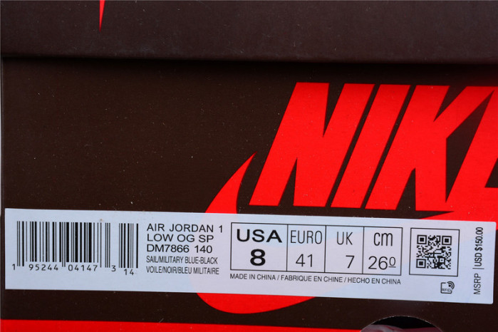 TRAVIS SCOTT X FRAGMENT DESIGN X AIR JORDAN 1 LOW OG SP BLACK/WHITE-GYM RED