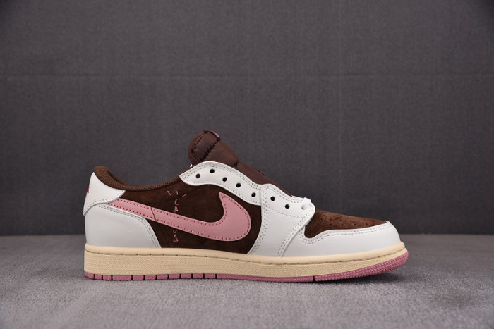 Travis Scott x Air Jordan 1 Low OG Dark Pony Pink Oxford DZ4137-206