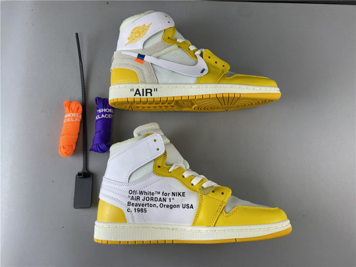AIR JORDAN 1 X OFW NRG WHITE YELLOW AQ0818 149