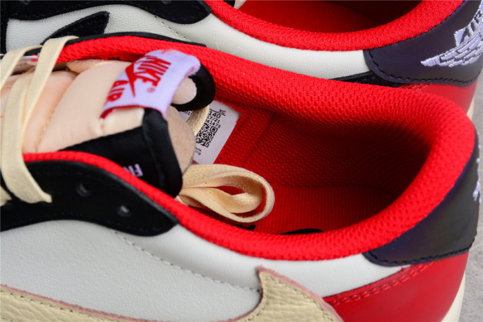 TRAVIS SCOTT X FRAGMENT DESIGN X AIR JORDAN 1 LOW OG SP BLACK/WHITE-GYM RED