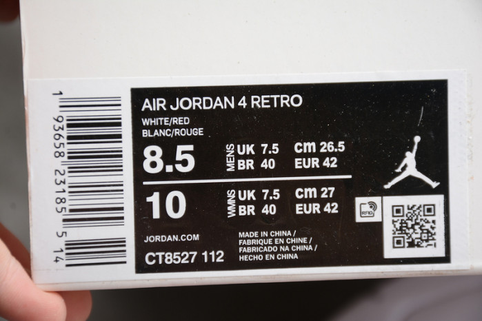 Air Jordan 4 Retro Metallic Red CT8527-112