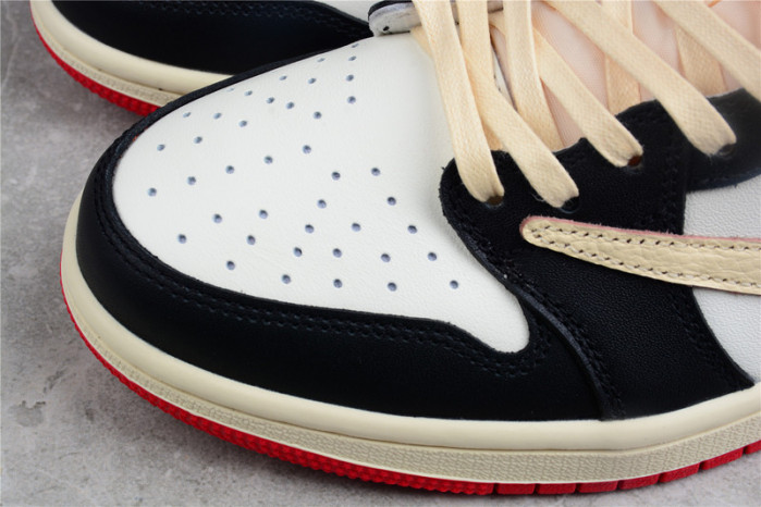 TRAVIS SCOTT X FRAGMENT DESIGN X AIR JORDAN 1 LOW OG SP BLACK/WHITE-GYM RED