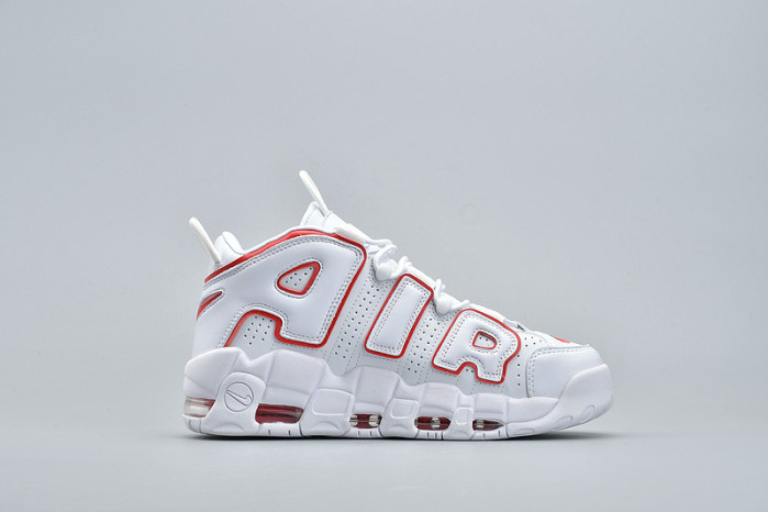 NIKE Air More Uptempo White Varsity Red Outline 921948-102